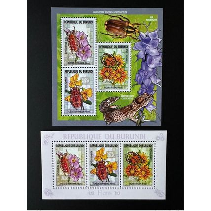 Burundi 2014 / 2015 Mi. 3570 - 3572 Fleurs Flowers Blumen Insectes Insects