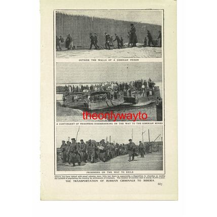 Transportation Of Russian Criminals To Siberia, Book Illustration (Print), c1907