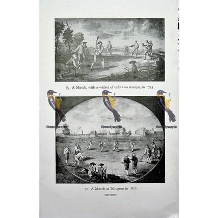 Cricket 18thC (Skittles & Greenwich Easter On Reverse), Book Illustration 1949