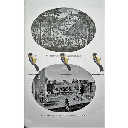Cricket 18thC (Skittles & Greenwich Easter On Reverse), Book Illustration 1949
