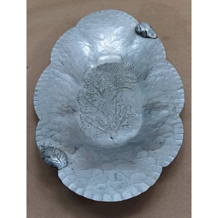 Vintage Trade Continental Mark Silverlook Hand Wrought Aluminum Serving Tray#572