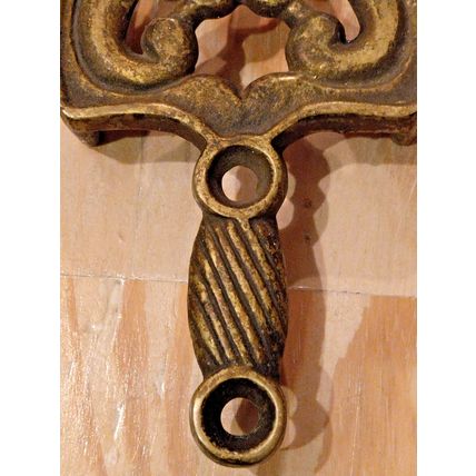 Vintage Wilton Cast Brass Trivet Scroll Hot Iron Base Stand Farmhouse Home