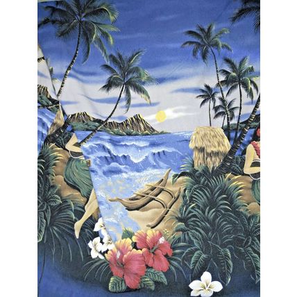 Vtg Styled by RJC Hawaiian Shirt Surfing Longboard Aloha S/S Men’s XL Hula Girl