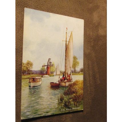 1940s Postcard - Windmill Horning, Norfolk Broads - Artist / A207