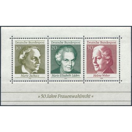 50 Years of German Women's Suffrage - West Germany 1969 - NM H - MiNr BL5