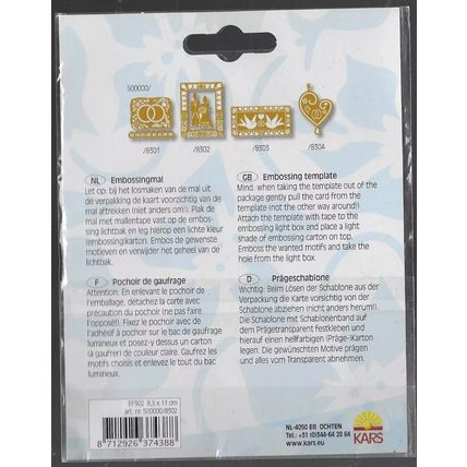 Kars. 8302 Embossing Stencil. Cardmaking Scrapbooking Crafts