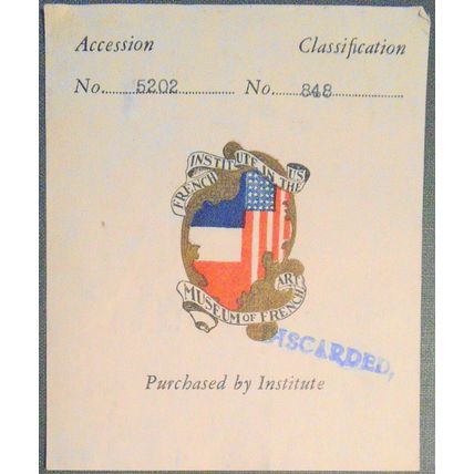 French Institute in the US, Museum of French Art, Ex Libris Bookplate - 1930