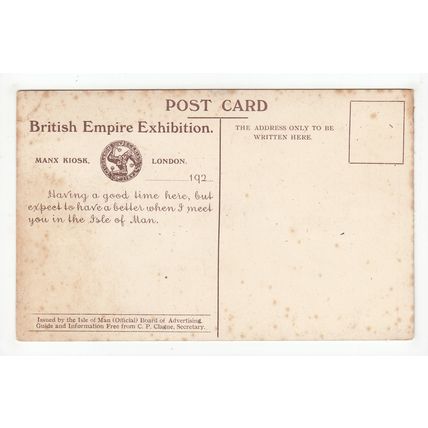 Port Skillion Baths Douglas Postcard Isle of Man IOM British Empire Exhibition