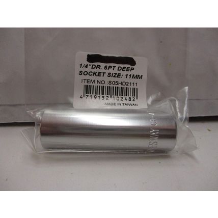 1/4" Drive 6 Point Deep Socket 11mm