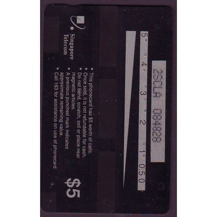 Calendar(93,94,95,96,98) S'pore $5Telephone Card (Used)