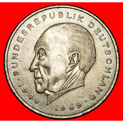 Ⰶ ADENAUER 1876-1967: GERMANY★2 MARKS 1981F I+B+r2! BADEN-W★LOW START★NO RESERVE