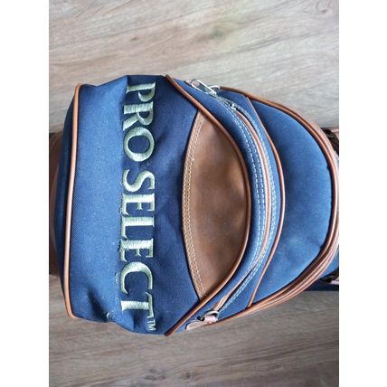 Pro Select Retro Vintafe Trolley Cart Golf Club Bag Blue Brown 14 Way