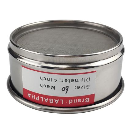 LABALPHA 60 Mesh Lab Sieves, Test Sieve #60 Mesh, 4'' Diameter, 304 Stainless St