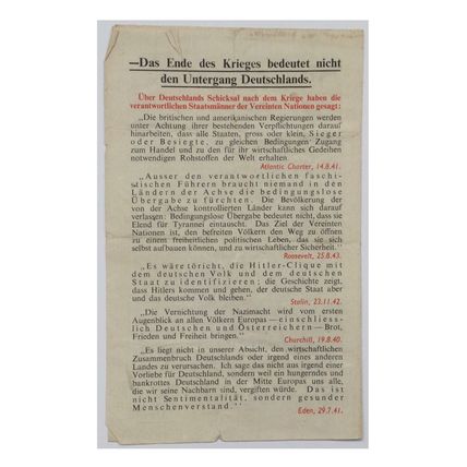 Churchill. - WW2 British Aerial Propaganda Leaflet. - Code G.82 [1943].