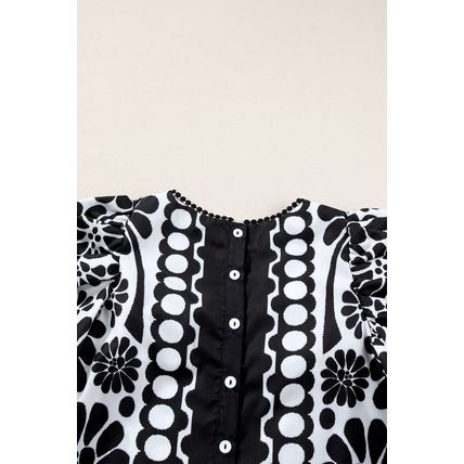 Black Palermo Puffed Sleeve Blouse