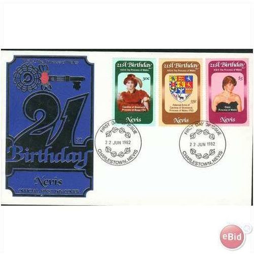 Nevis FDC 1982 - SG 85-87 - Lady Diana 21st Birthday