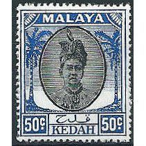 Kedah 1950 SG87 50c Black & Blue Mounted Mint .. ..
