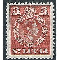 St Lucia 1949 SG148 3c Scarlet Mounted Mint ....