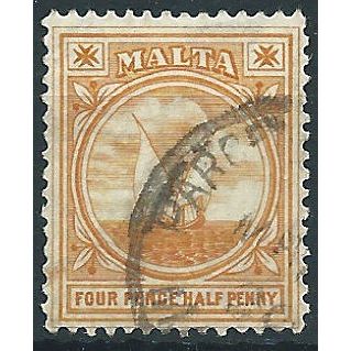 Malta 1921 SG58 4 1/2d Orange Fine Used .. ..