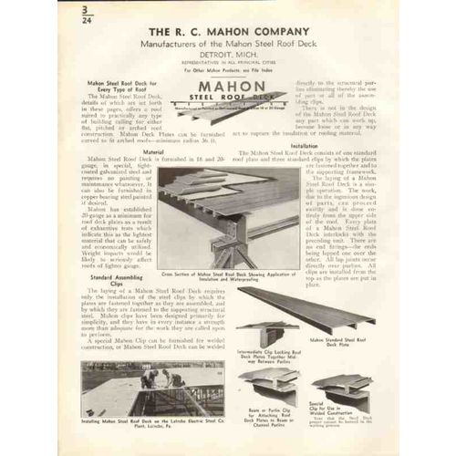 r c mahon company 1938 steel roof deck roofing vintage catalog