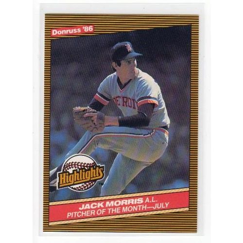 1986 Donruss Highlights Jack Morris baseball card #27 – Tigers
