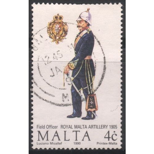 Malta 1990 - SG881 - 4c - Field Officer, Royal Malta Artillery, 1905 - used