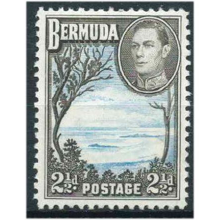 Bermuda 1941 SG113a 2 1/2d Light Blue & Sepia Black Mounted Mint . ...
