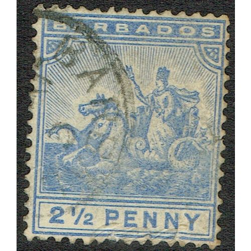 Barbados 1892 2½d Ultramarine Wmk Crown CA SG109 GU