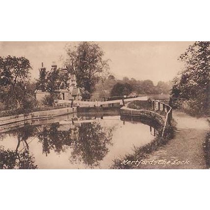 Hertford The River Lock Antique Postcard