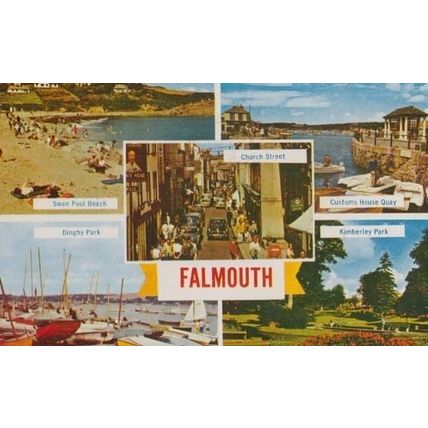 Falmouth Dinghy Park Boat Cornwall + Kimblerley Park Swan Pool 1960s Postcard