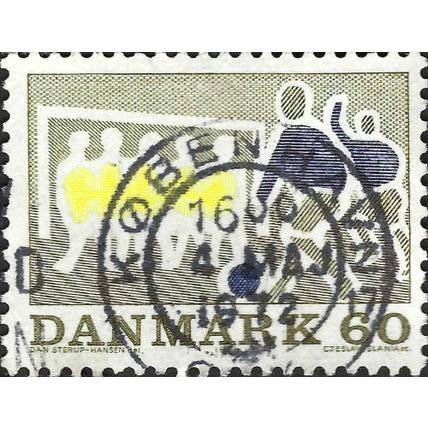 DENMARK, Sports, Football, blue & yellow 1971, 60ore, #2