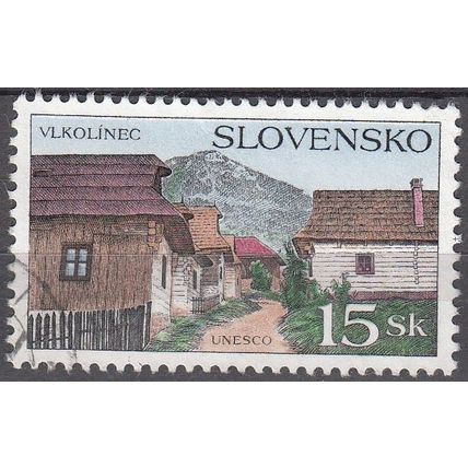 Slovensko 1995 Michel 234 O Cote (2009) 1.00 € Vue de Vikolinec Cachet rond