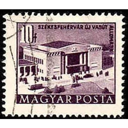 Hungary 1952 Buildings 10f Used Stamp.