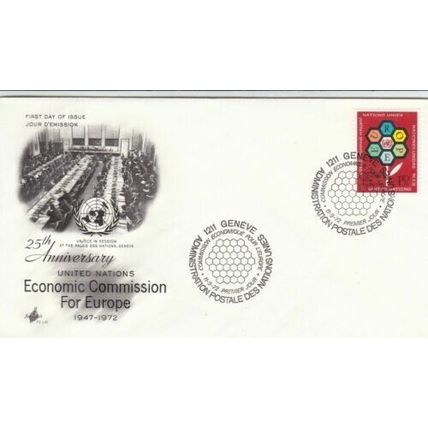 United Nations 1972 Economic Commission for Europe FDC Geneve special cancel VGC