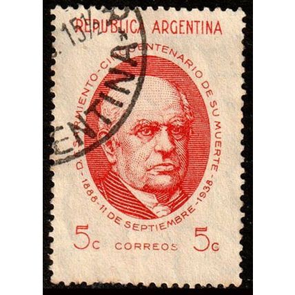 Argentina 1938 President Faustino Sarmiento 5c Used Stamp