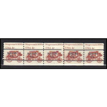 1898Ab 4c Stagecoach Fine MNH Dry Gum PNC 5/5 Line Gap AA0055