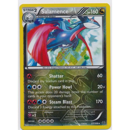 Pokemon Roaring Skies #57/108 Salamence Rev Holo