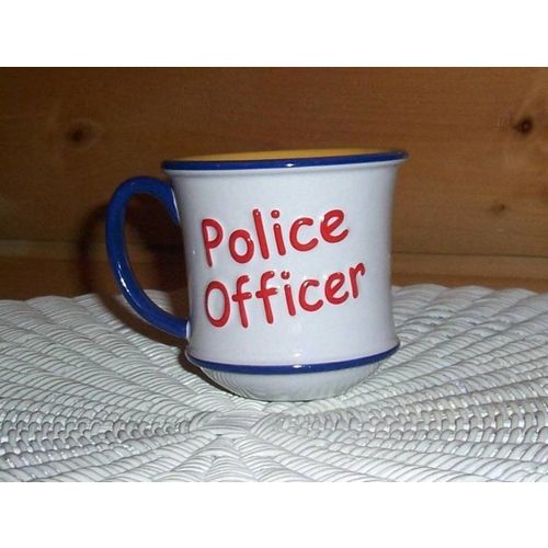 Police Officer with Squad Car Raised Design Special Ceramic Coffee Mug