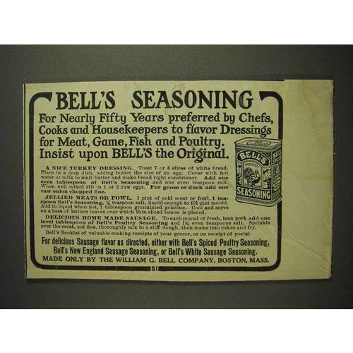 1914 Bell's Spiced Seasoning Poultry Season Ad