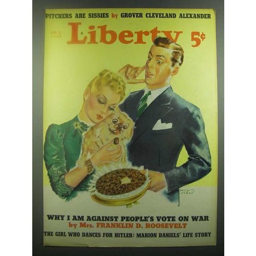 1939 Liberty Apr. 8, 1939 Cover - Dog Eating Chocolates