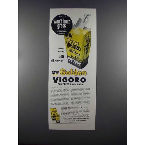 1955 Vigoro Lawn Food Ad - Won't Burn Grass