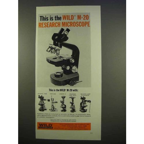 1963 Wild Heerbrugg M-20 Research Microscope Ad