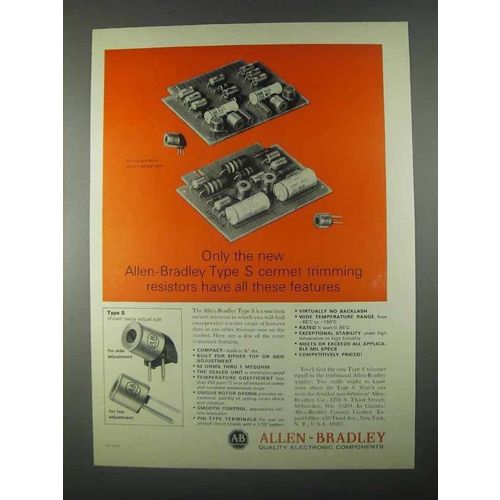 1967 Allen-Bradley Type S Cermet Trimming Resistors Ad