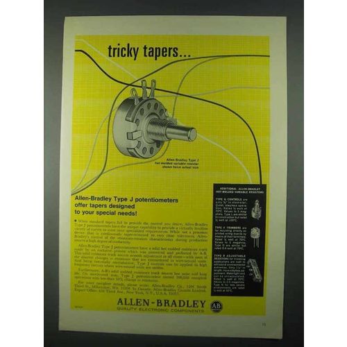 1967 Allen-Bradley Type J Potentiometers Ad - Tricky