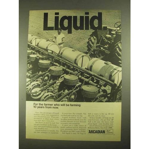 1967 Allied Chemical Arcadian Liquid Fertilizer Ad