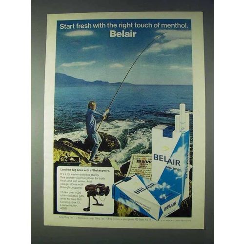 1972 Belair Cigarettes Ad - Start Fresh With Menthol