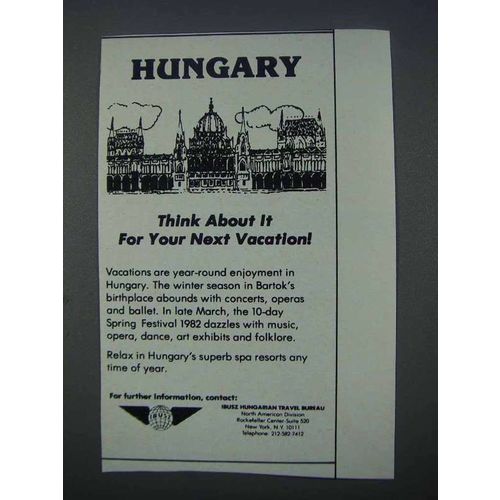 1981 Ibusz Hungarian Travel Bureau Ad - Hungary