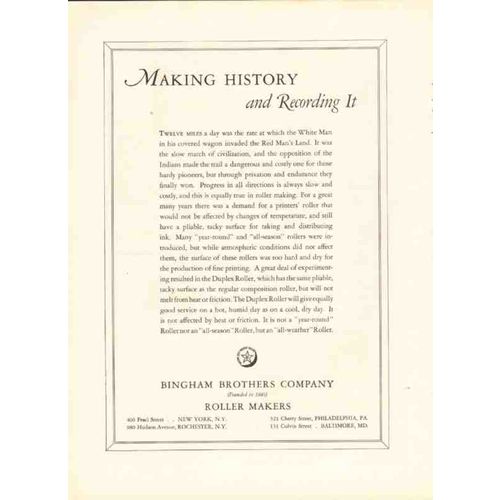 bingham brothers company 1926 invaders indian horse print vintage ad