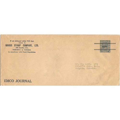 Canada #EN522-35c Postal Sta Private Order USED Medallion Precancel Side Seams