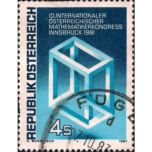 AUSTRIA, Mathematicians Congress, blue 1981, 4s
